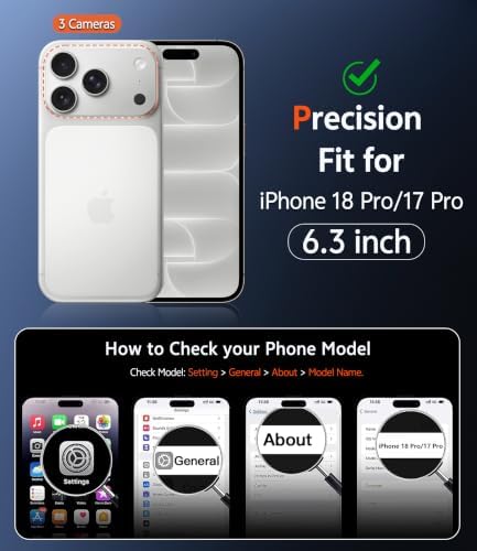FNTCASE for iPhone 18 Pro Case/17 Pro Case Clear with Screen Protector - Image 2