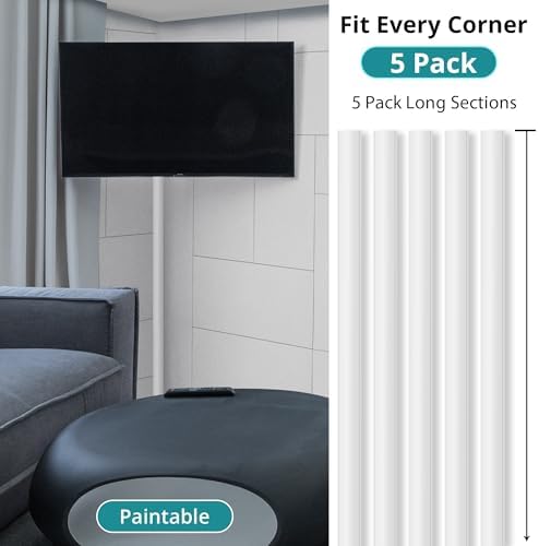 ZhiYo 15ft Corner Cable Hider for 3-5 Cords, Wall & Floor Cord Hider Beige - Image 3