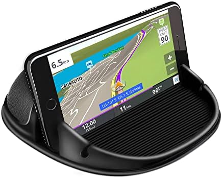 Loncaster Car Phone Holder, Car Phone Mount Silicone Car Pad Mat for Various Dashboards, Slip Free Desk Phone Stand Compatible with iPhone, Samsung, Android Smartphones, GPS Devices and More, Black by Loncaster
