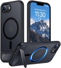 Temdan Magnetic Compatible with iPhone 17e Case & iPhone 16e Case,[Built-in Invisible Kickstand][Compatible with MagSafe][Military Grade Shockproof] Slim Translucent Matte Case for iPhone 16e/17e 6.1" by Temdan