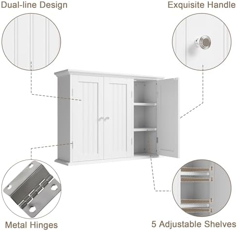 ChooChoo Laundry Cabinet with 3 Doors and Adjustable Shelves - Image 6