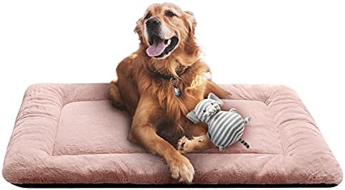 Dog Crate Pad Washable Dog Bed for Crate Large Cozy Mat 42-Inch Pink by VERZEY