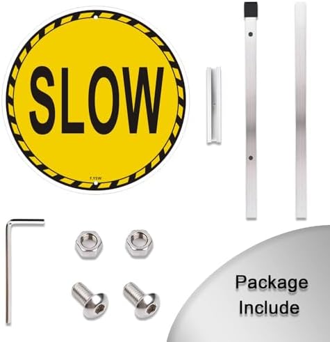 Slow Sign Children At Play 10" x 10" With 28" Long Metal Stakes Road Kids Dogs Playing Please Slow Street Safety Signal Stand Aluminum Outdoor Use Yard Business Home - Image 7