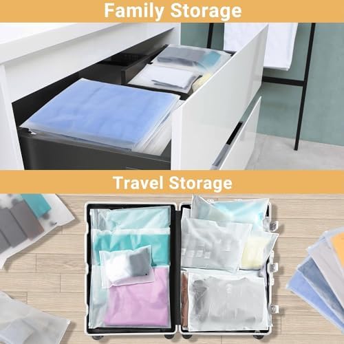 Frosted Zipper Bags for Clothes, 100 Pcs 14x20 inch, with Vent Holes - Image 6