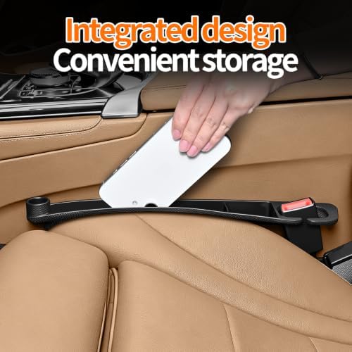 2PCS Car Seat Gap Filler, Universal Fit Automotive Seat Organizer ，Black - Image 4