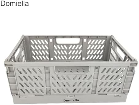 2 Pack Stackable Storage Crates, Plastic Foldable Baskets Small Gray - Image 6