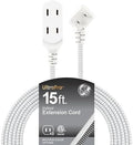 GE Indoor Flat Plug Extension Cord 15 Ft, 3-Outlet Braided Extension Cord by Unknown