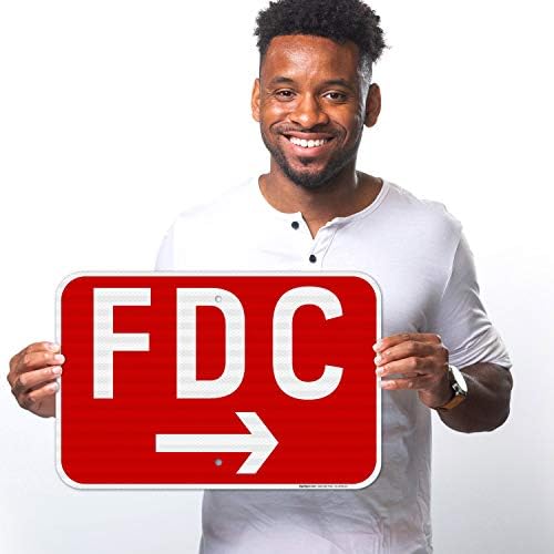 FDC Right Arrow Sign, Red Background, - Image 2
