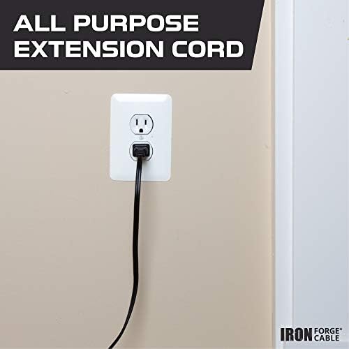 Iron Forge Cable 16 Gauge Black Indoor Extension Cord, 6 Ft - SJT - Image 3