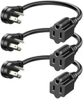 DEWENWILS 1FT Short Extension Cord, Flat Head Extension Cord Indoor with 3 Prong, Low Profile Power Cable SJT 14 AWG Flexible Power Cord for Home Kitchen, ETL Listed, 3 Pack by DEWENWILS