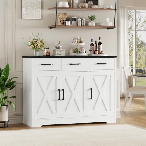 HOSTACK Kitchen Buffet Cabinet with Storage, Sideboard Coffee Bar - Image 5