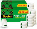 Scotch Magic Tape,Invisible,Home Office Supplies and Back to School Supplies for College and Classrooms,12 Rolls,(Pack of 2) by ScotchBrand