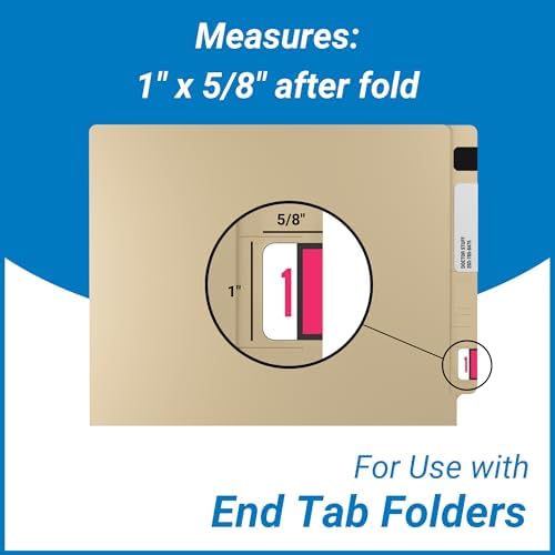 Doctor Stuff - File Folder Labels, Number 1, Tab Products 1282 Match - A1282 Series Chart Stickers, Red, 1" x 1-1/4", #1, 500/Roll - Image 5