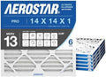 Aerostar Air Filter 14x14x1 MERV 13 AC Filter, HVAC, Furnace Filter, 6 Pack by AirFiltersDelivered
