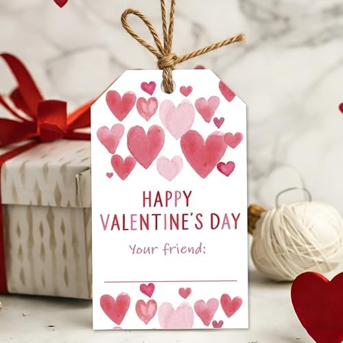 Valentine's Day Gift Tags, 50 Happy Valentine's Day Tags with String by Unknown