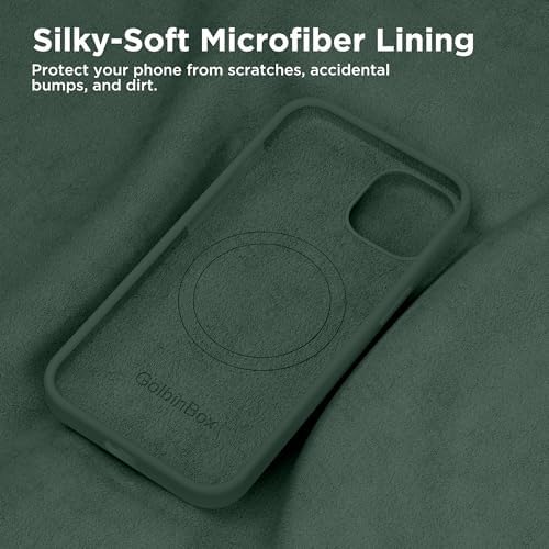GolbinBox Magnetic for iPhone 13/14 Case, Silicone Cover, Dark Green - Image 6