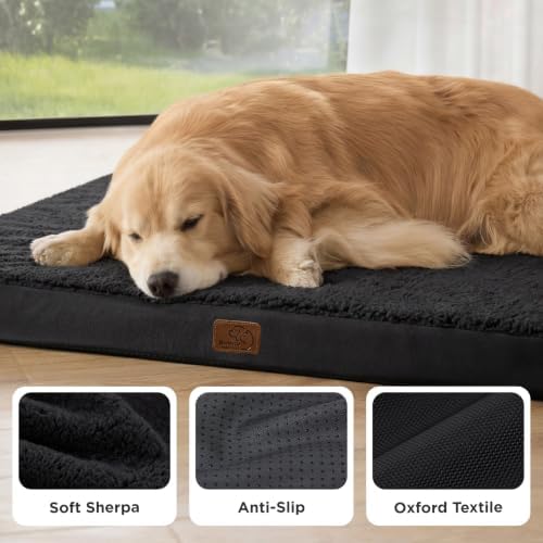 Bedsure XXL Dog Bed, Giant Pet Bed with Washable Cover, 53x36 Inch Black - Image 4