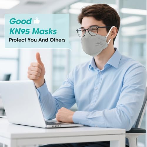 LEMENT KN95 Face Masks,100 Pack Breathable Dust Safety Mask For Adult, Grey - Image 7