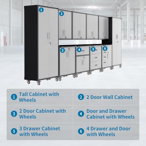 10-Piece Garage Storage Cabinets System Heavy Duty Workshop Set - Image 4
