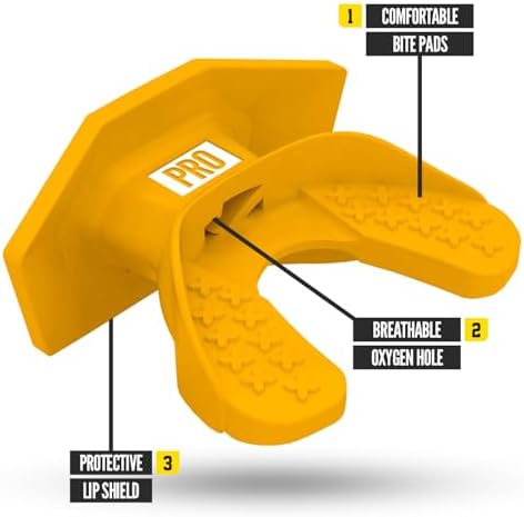 Nxtrnd One Pro Football Mouth Guard, Interchangeable Strap, Fits Adult & Youth (Yellow) - Image 2
