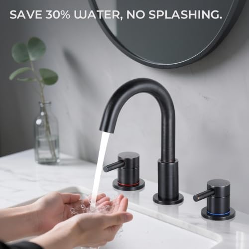 2-Handle Widespread Bathroom Sink Faucet 3 Hole, Oil Rubbed Bronze - Image 5