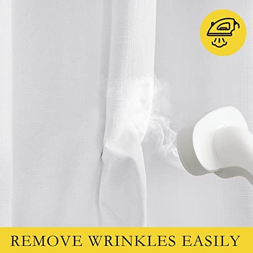 NICETOWN White 100% Blackout Linen Insulated Patio Curtain 95 inch Long - Image 7