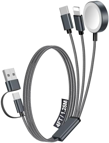 1Pack Travel Essentials for Apple Watch Charger,3-in-2 Multi Charging Cable by Accessoriesforphoneandelectricproducts