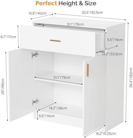 OmySalon Salon Storage Station Barber Station, Salon Stations for Hair Stylist, Free Standing Cabinet Beauty Salon Spa Equipment with 1 Drawers, 1 Storage Cabinet for Hair Styling, White - Image 3