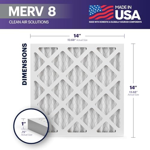 BNX TruFilter 14x14x1 Air Filter MERV 8 (6-Pack) - MADE IN USA – Dust & Pet Defense Pleated Air Conditioner HVAC AC Furnace Filters for Dust, Pet, Mold, Pollen MPR 600 – 700 & FPR 5 - Image 2