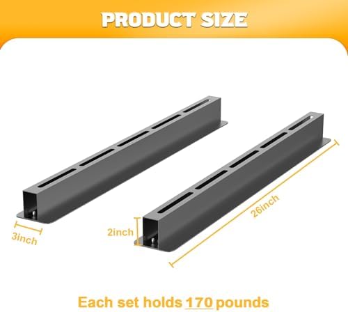 WALMANN Ceiling Tote Storage Rails, Heavy Duty Garage Ceiling Bin Rack - Image 4