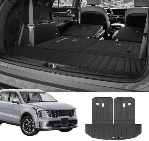 Custom for 2021-2025 2026 Kia Sorento Cargo Mats Trunk Liner with 3rd Rear Seat Backrest Mat All Weather TPE Protection Mat Sorento 6/7 Seat S LX EX SX Accessories (for 2021-2026 Kia Sorento) - Image 2