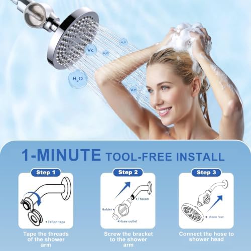 Shower Filter, Multi-Stage Shower Head Filter for Hard Water, Tool-Free - Image 6