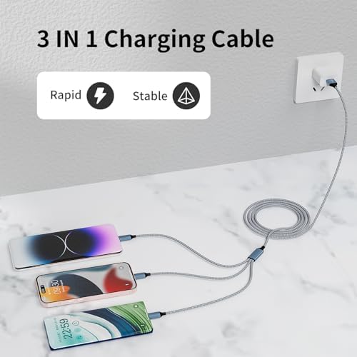 Multi Charging Cable(3Pack 4FT), 3 in 1 Charging Cord for Multiple Devices - Image 5