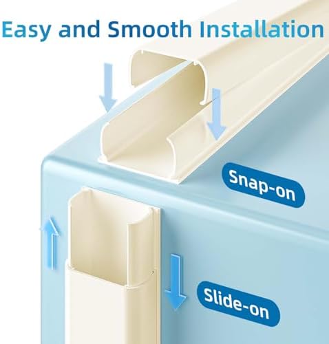 Yecaye 142in Wall Cord Hider for 2-3 Cords, W0.94in H0.47in, Beige - Image 4