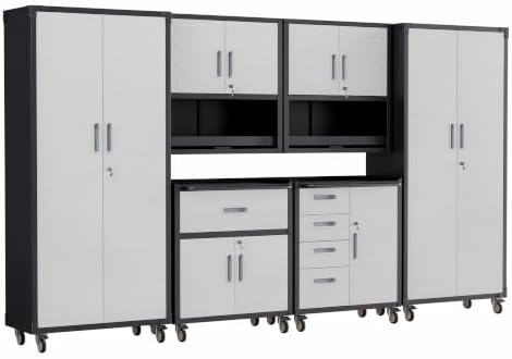 6-Piece Garage Storage Cabinets System Heavy Duty Workshop Set by FLIXELIO