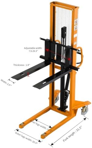 APOLLOLIFT 2 PC Manual Pallet Stacker 1100lbs Capacity 63" Lift Height - Image 3