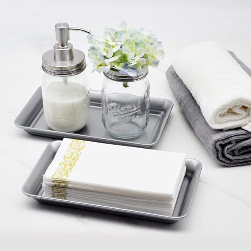 SheeChung Metal Vanity Tray, Bathroom Tray for Perfume Makeup Jewelry - Image 4