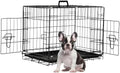 FDW | 24" Foldable Metal Dog Crate | Dark Black | Cage for Small Dogs by FDW