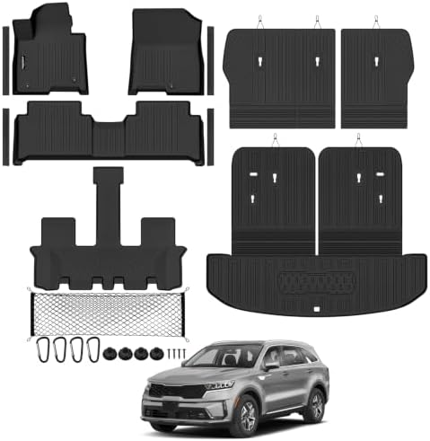 Floor Mat Set for 2021-2026 Kia Sorento PHEV & Hybrid 7 Seats by TongamaAllWeatherFloorMats