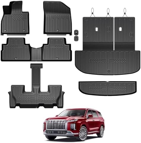 Floor Mats for 2020-2025 Hyundai Palisade 7/8-Seat Accessories by GALVAGNITE