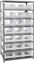 Quantum Storage Systems 2475-952CL Solid Heavy Duty 8 Shelves 21 HULK Clear Bins 75" H x 36" W x 24" D by QuantumStorageSystems