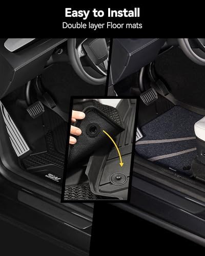 3W Tesla Model Y 2025 2026 Juniper 9PCS Floor Mats, Full Set with Carpets - Image 4
