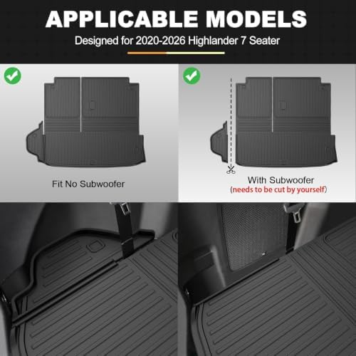AOMSAZTO Floor Mats for Toyota Highlander 2020-2026 7 Seats (Gas & Hybrid) - Image 4