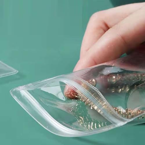 Small Plastic Bags, 100 Pcs Mini Baggies, Clear Plastic Jewelry Thick Self Sealing PVC Bags, Resealable Poly Baggies for Pill, Beads, Screws, Packaging (2.4x3.1"） by Aeojoor