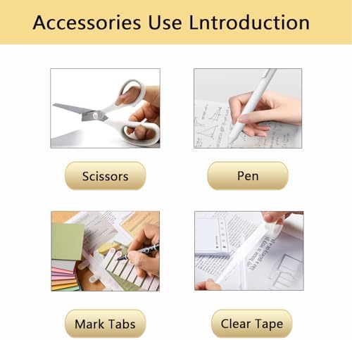 Office Supplies,White Desk Accessories,Office Supplies Set,Stapler and Tape Dispenser Set,Scissors,Staple Remover,Binder Clips,Staples,Ballpoint Pen,Index Tabs with Ruler,Clear Tape.9pcs for Office - Image 3