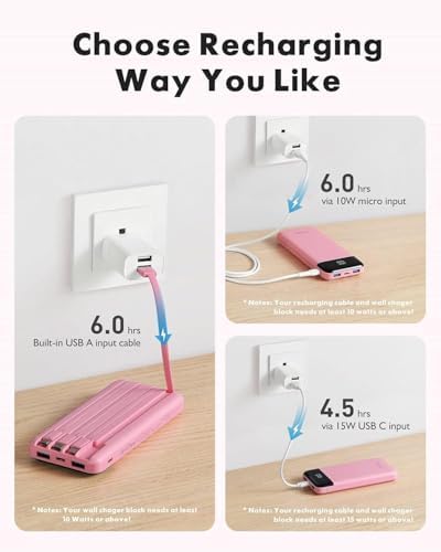 charmast Portable Charger with Built-in Cables X 4, Portable Phone Charger - Image 4