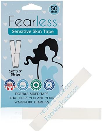 Fearless Tape Double Sided Fashion Tape Sensitive Skin, 50 Strips by FearlessTape