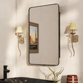 16x27.5 in Bathroom Medicine Cabinet with Mirror, Matte Black by Venlus