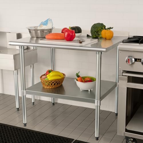 HARDURA Stainless Steel Commercial Prep Table 30 x 36 Inches Backsplash - Image 7