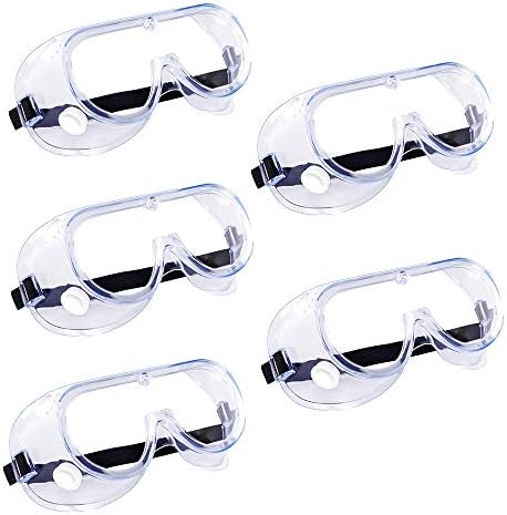5 Pack Safety Goggles, Protective Safety Glasses, Soft Crystal Clear Eye Protection - Perfect for Construction, Shooting, Industrial, and More by YunTuo